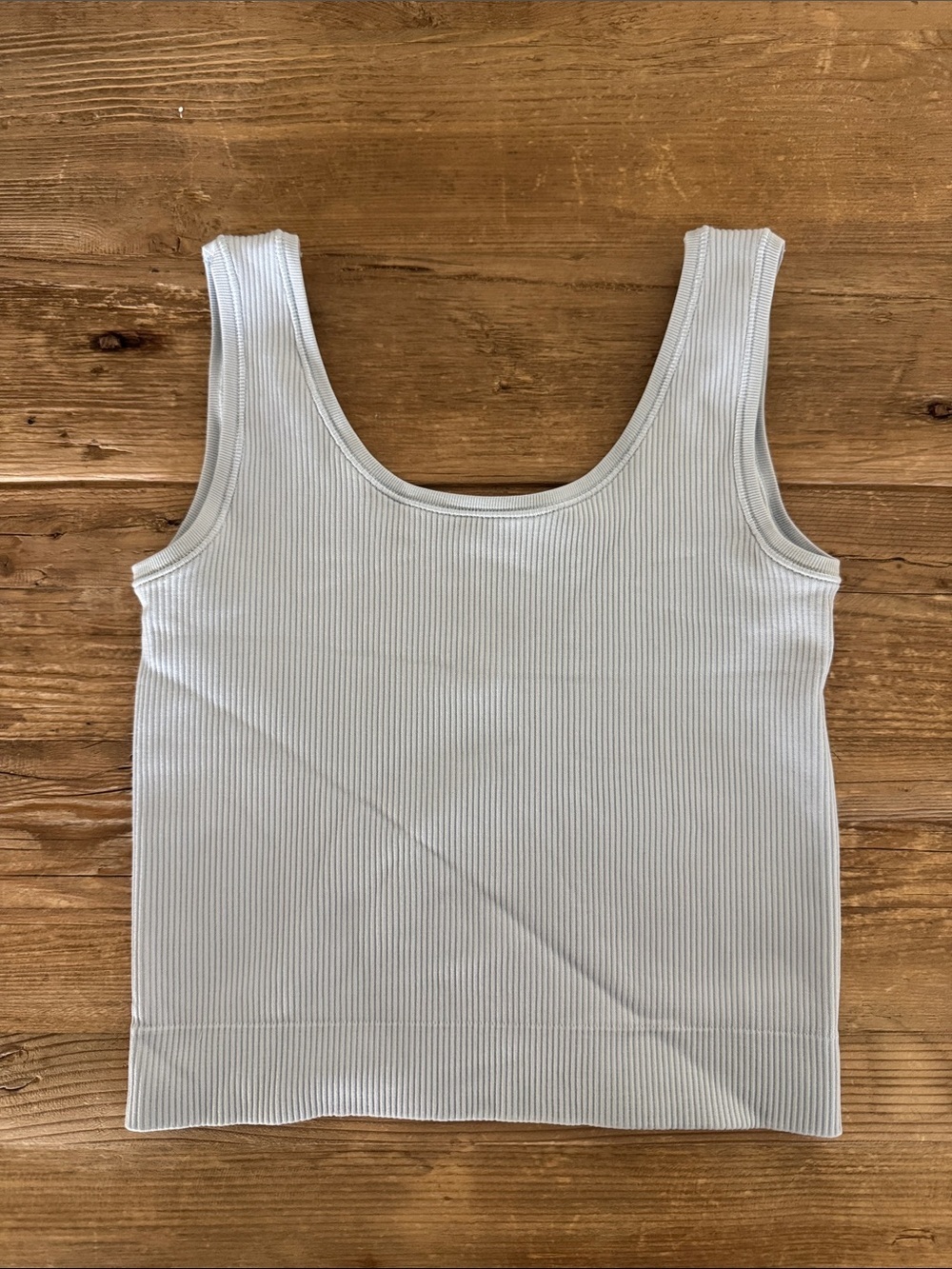 Athleta Girls Ribbed Scoop Tank Top - Light Blue like new